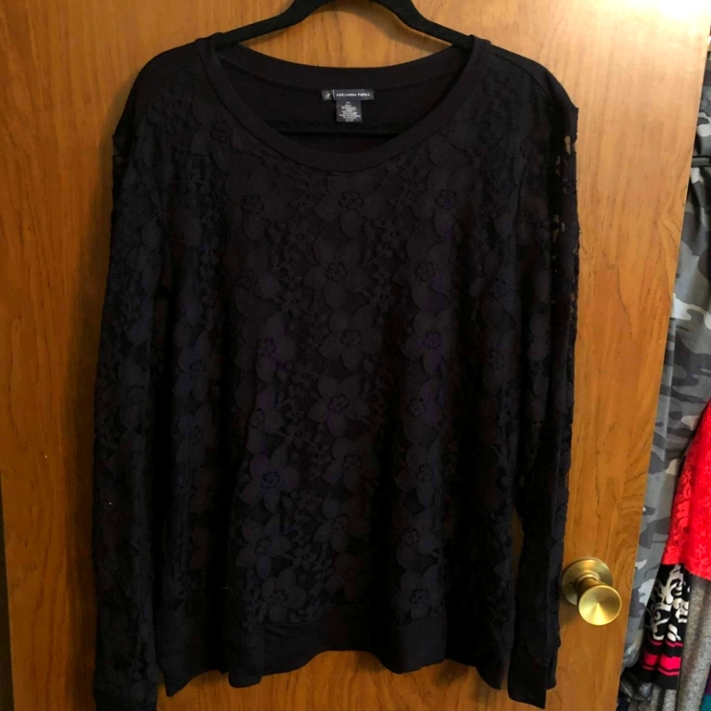 XL black lace sweater
